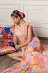 Manya drape saree with blouse - Pink