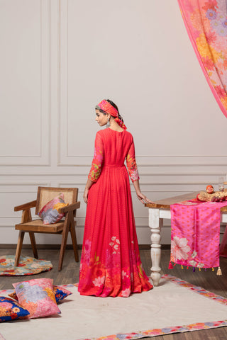 DS - Naira anarkali -Red