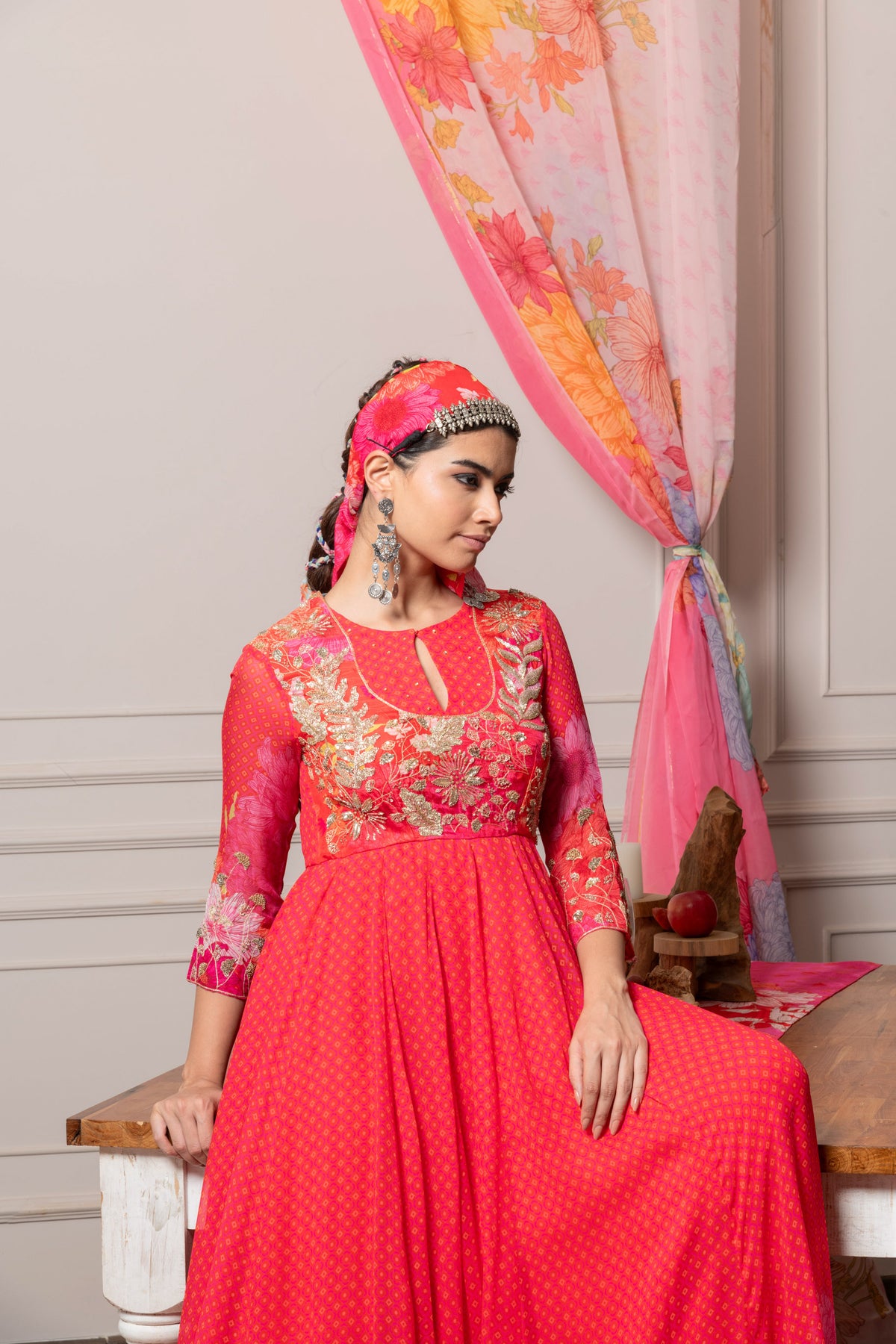 DS - Naira anarkali -Red