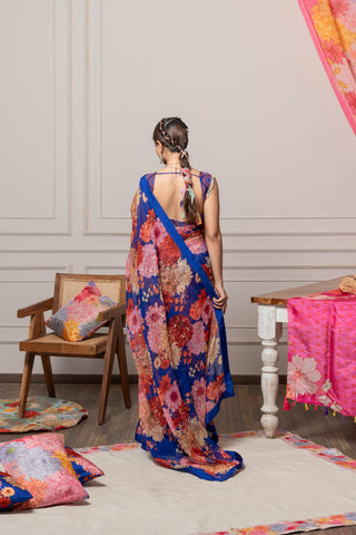 DS - Roop Saree with Blouse - Blue