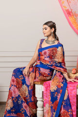 Roop Saree with Blouse - Blue