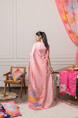 Bina Saree with Blouse - Pink