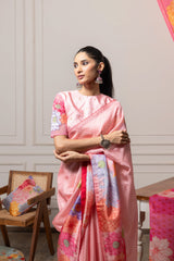 Bina Saree with Blouse - Pink