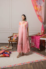 Giva Jumpsuit with Cape - Pink