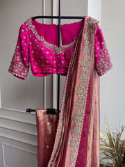 Maya Tissue Embroidery Saree With Blouse