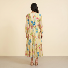 Elvi Floral Dress-Yellow