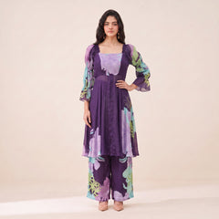 Puprle Floral Kurtha Set