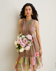 Nilah Dress- Wood Brown