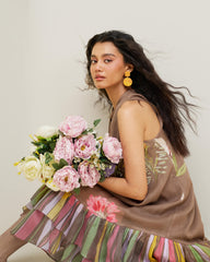 Nilah Dress- Wood Brown