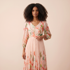 Vagmi Floral Dress-Ivory