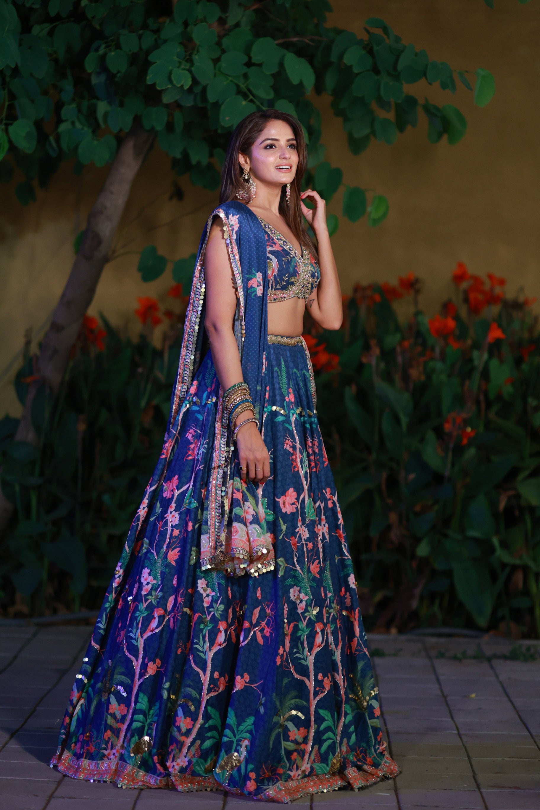 Leona Lehenga Set - Navy blue