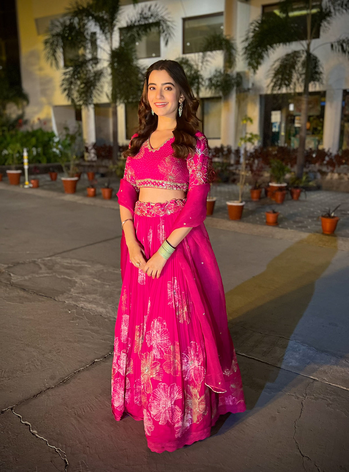 Siya lehenga set -  Hot Pink