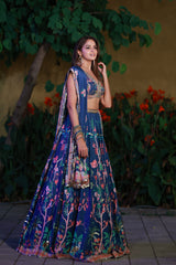 Leona Lehenga Set - Navy blue