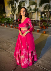 Siya lehenga set -  Hot Pink