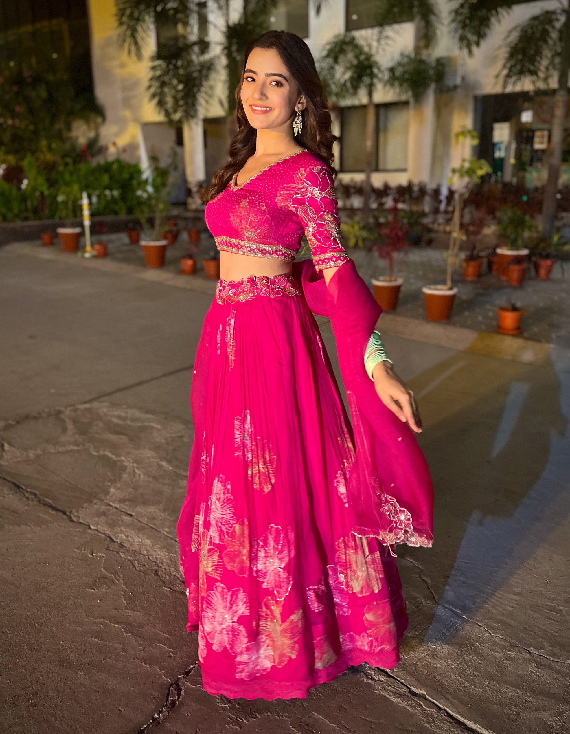 Siya lehenga set -  Hot Pink