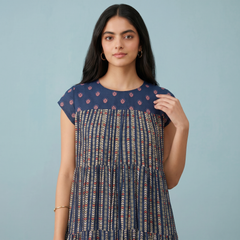 Navira Short Dress- Blue