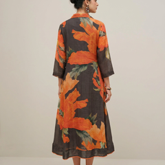Shelly Dress- Charcoal Brown