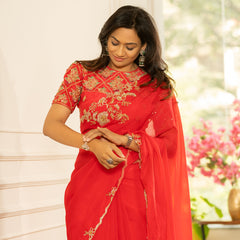 Dharithri Saree - Cherry Tomato