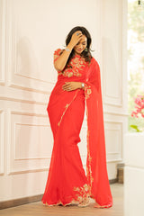 Dharithri Saree - Cherry Tomato