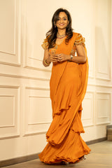 Kashi Drape Saree - Clementine