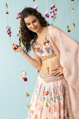 Leona Lehenga Set - Peach