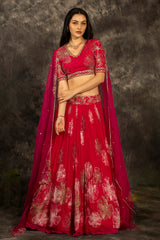 Siya lehenga set -  Hot Pink