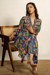 Saanvi Kurta Set - Navy Blue