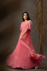 Kaisha Anarkali dress - Candy Pink