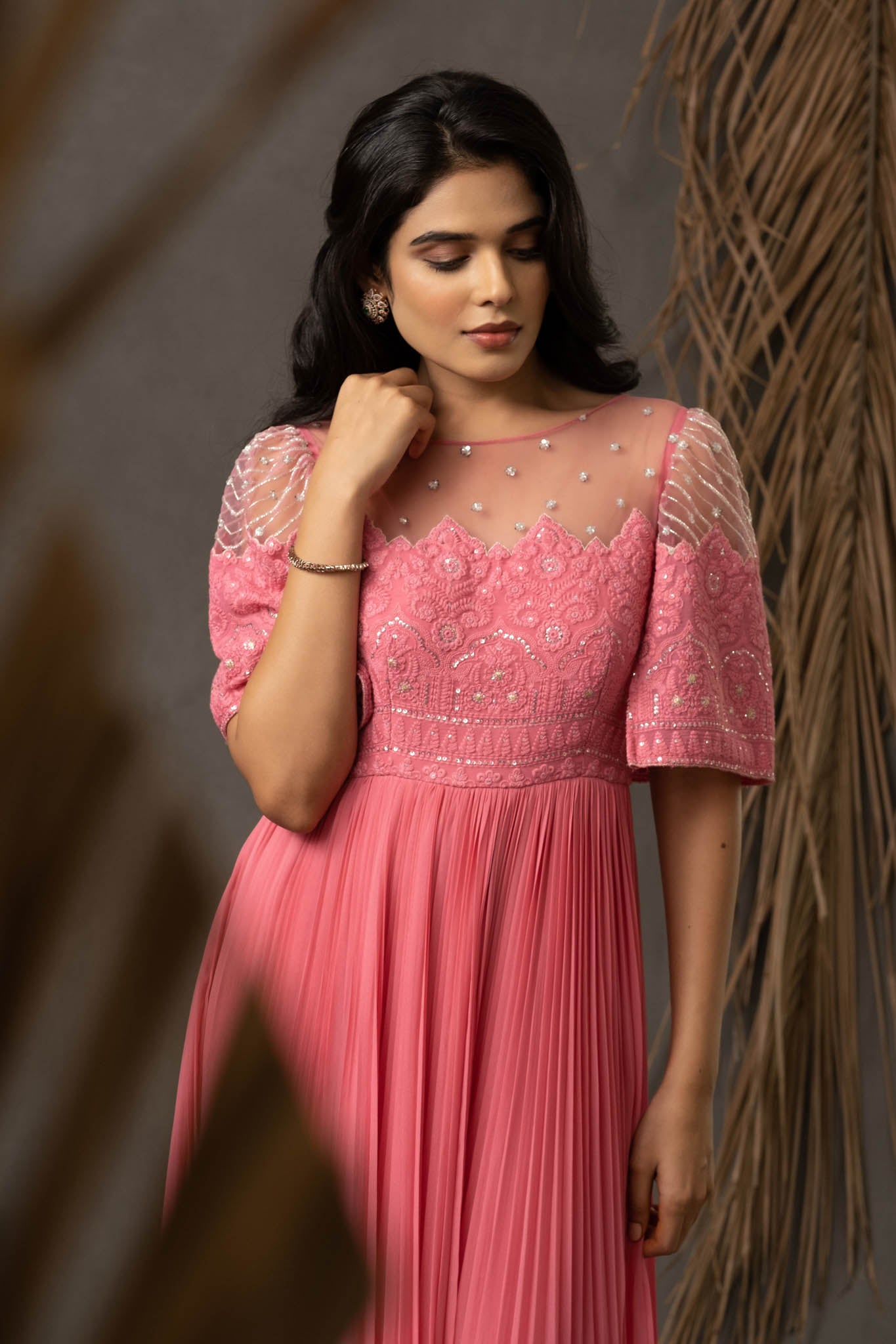 Kaisha Anarkali dress - Candy Pink