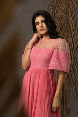 Kaisha Anarkali dress - Candy Pink