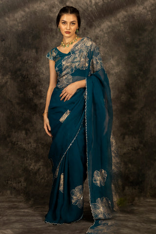 Aanya Saree- Teal
