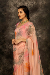 Aanya Saree- Coral