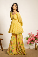 Soha Sharara Set- Yellow