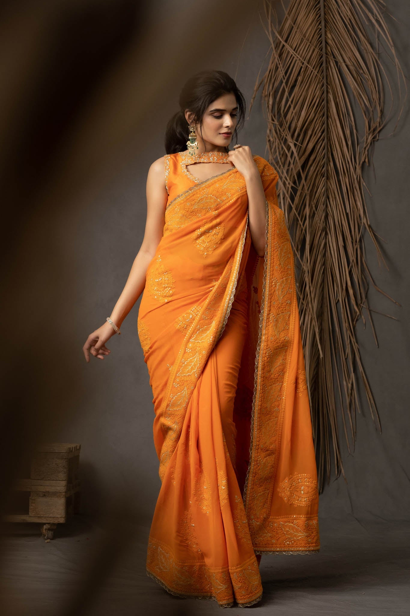 DS -Harisha Saree - Tangerine