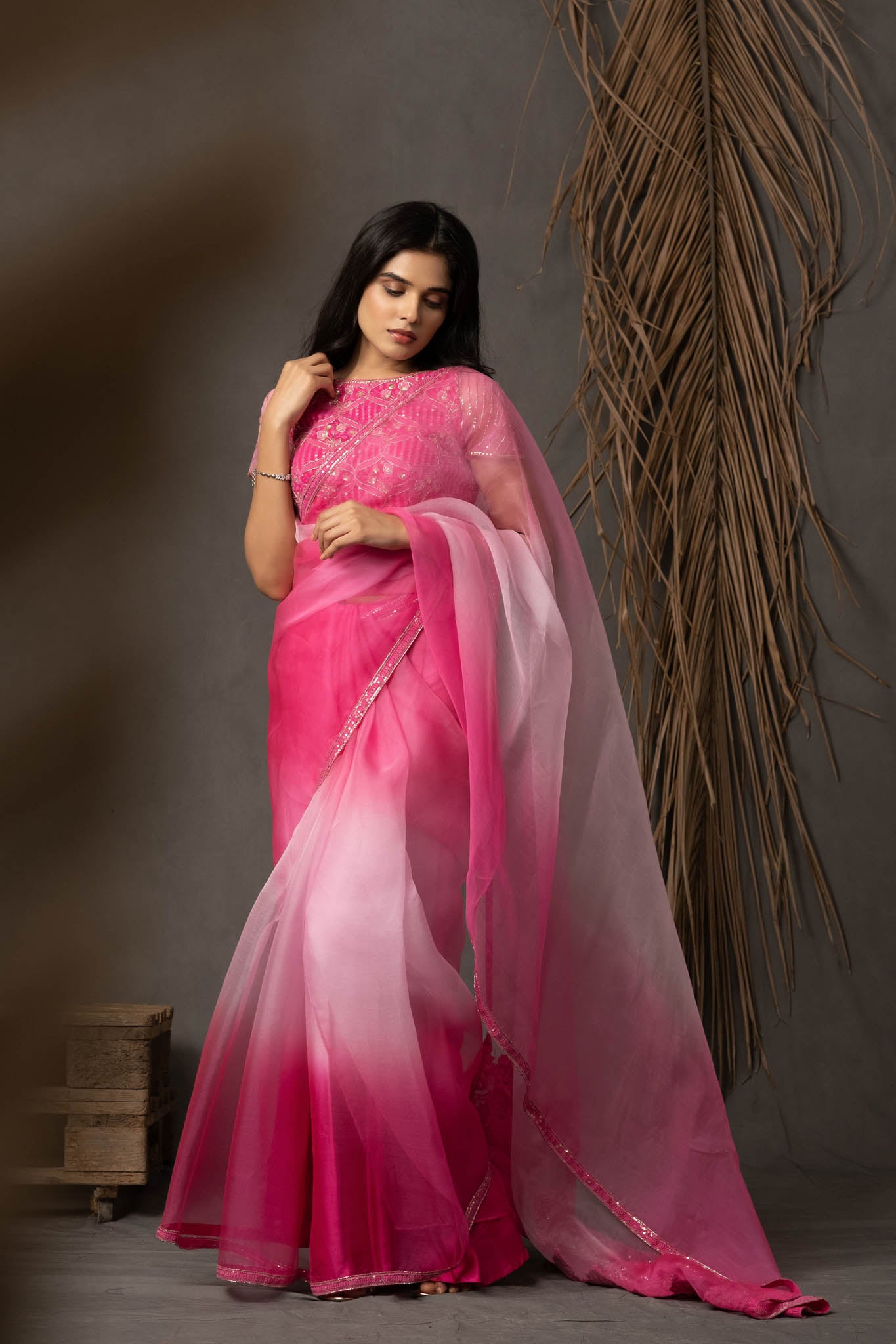 Maitri Saree - Carnation Pink