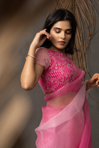 Maitri Saree - Carnation Pink
