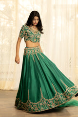 Vrinda Lehenga Set - Clover