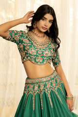 Vrinda Lehenga Set - Clover