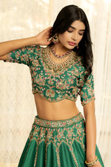 Vrinda Lehenga Set - Clover