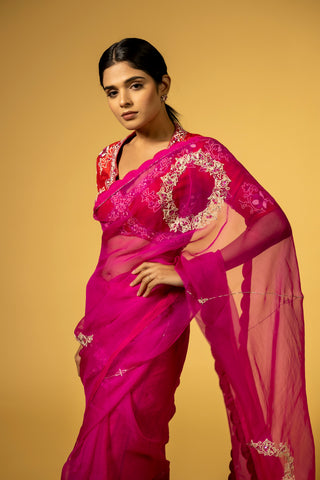 Suchi Saree Hot pink