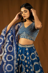 Priti Lehenga set Navy blue