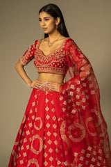 Priti Lehenga set Red