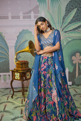 Bhoomi lehenga set - Navy Blue