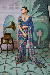 Urika Saree - Navy Blue