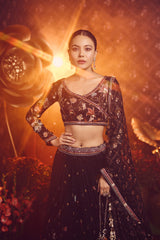 Hafsa Lehenga set - Black