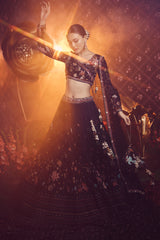 Hafsa Lehenga set - Black