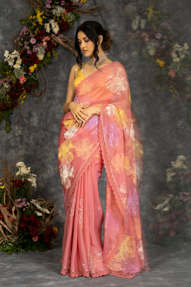 Meera Saree-  Mystic Rose