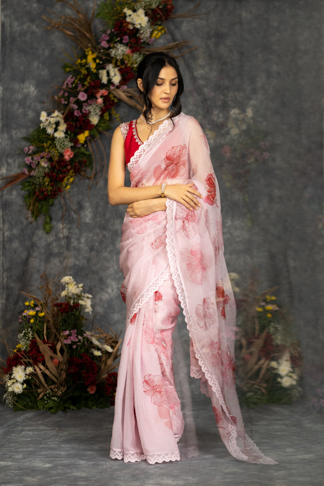 Aanya Saree-  Powder Pink