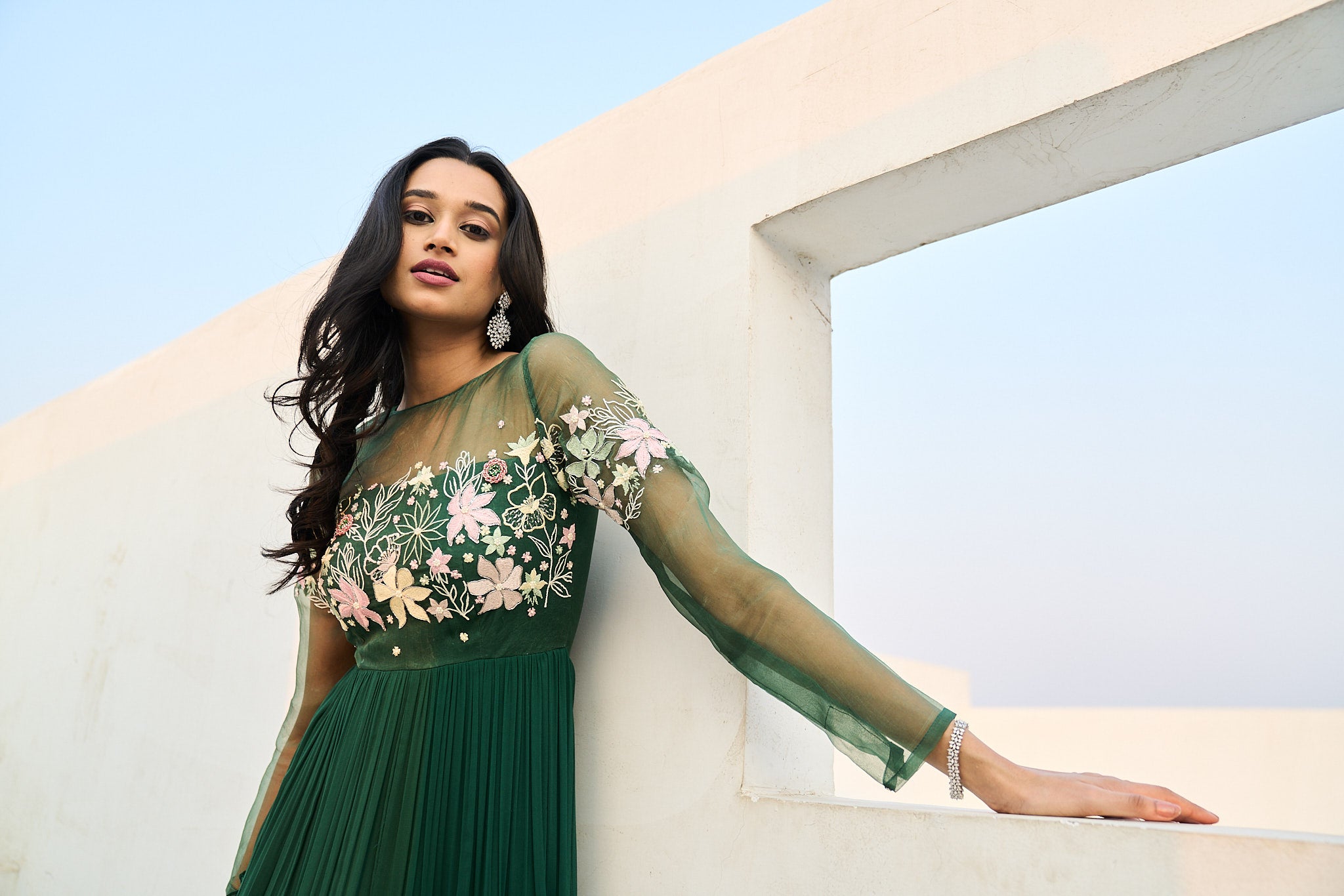 Noelle tiered Dress - Basil Green Issa Studio Noelle tiered Dress - Basil Green Issa Studio