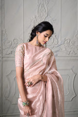 Saanvi Tissue Saree- Light Gold